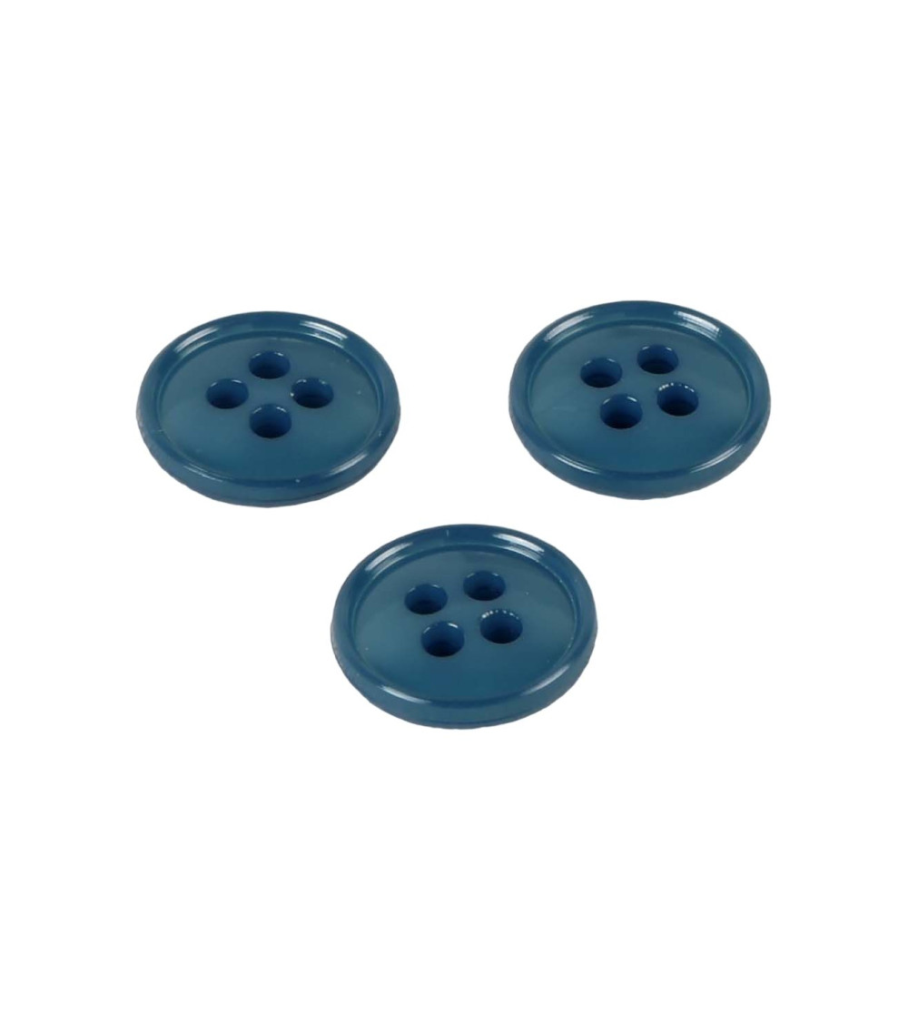 Lot De Boutons Trous Nylon Recyl Bleu P Trole Mm Mymercerie