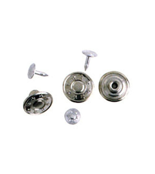 6 silver-colored 17mm jeans buttons