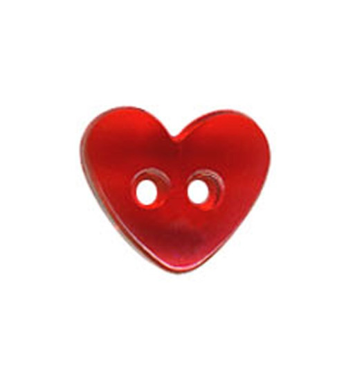 Translucent Heart Button in Red Color