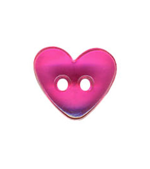 Fuchsia translucent heart button