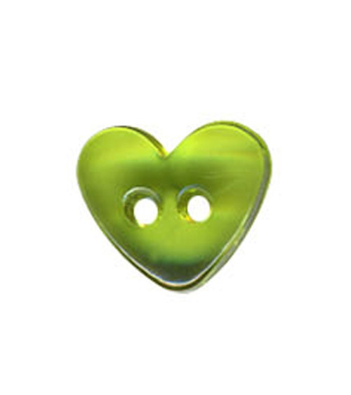 Green translucent heart button