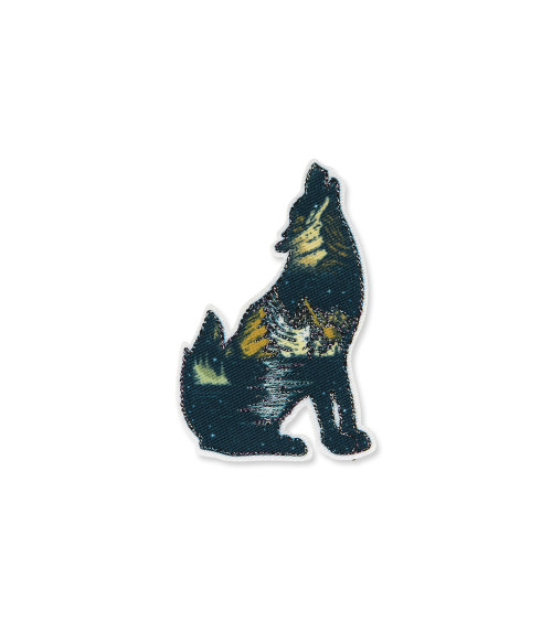 Wolf-Lurex-Aufnäher zum Aufbügeln, 5 x 6 cm