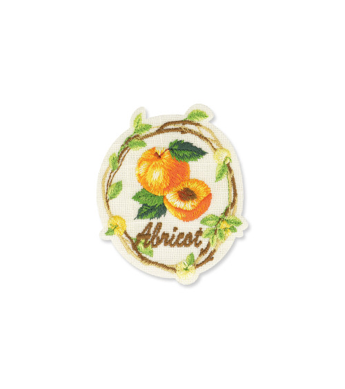 Apricot iron-on badge 5x6cm