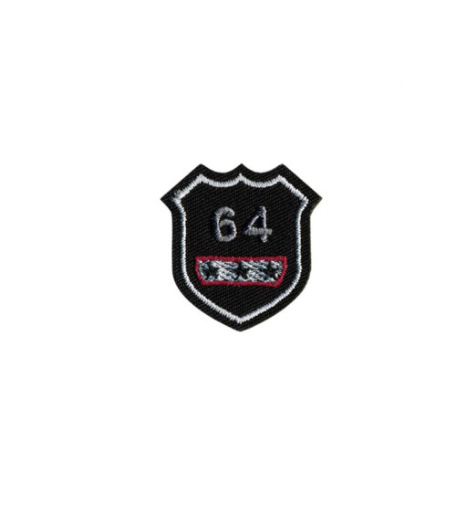 Insignia termoadhesiva 64 negro 3x4cm