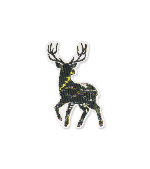 Lurex deer iron-on badge 7x5cm