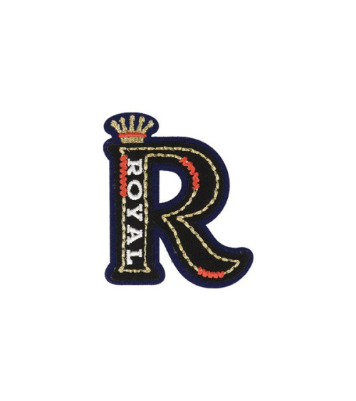 Royal letter R Royal iron-on badge 6cm