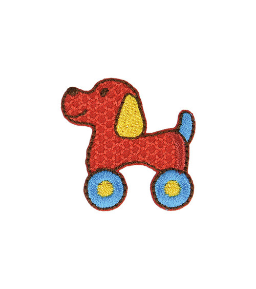 Iron-on toy dog badge 3x3cm