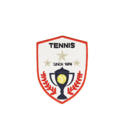 Patch termoadesiva stemma tennis bianco FD 5x6cm