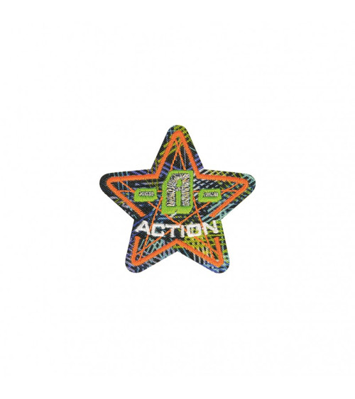 Fluorescent action sports iron-on badge 5x5cm