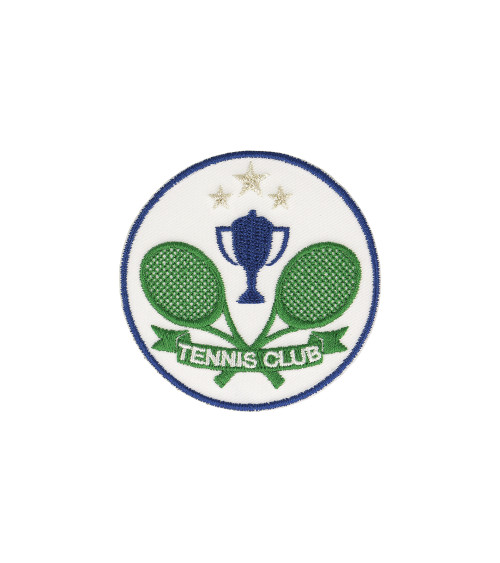 Green tennis club coat of arms iron-on badge 5x5cm