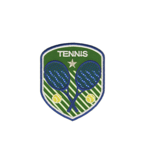 Stemma tennis termoadesivo fondo verde 5x6cm