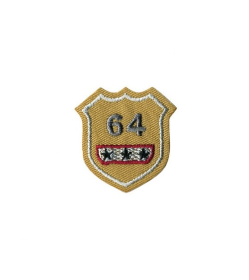 Iron-on badge 64 beige 3x4cm