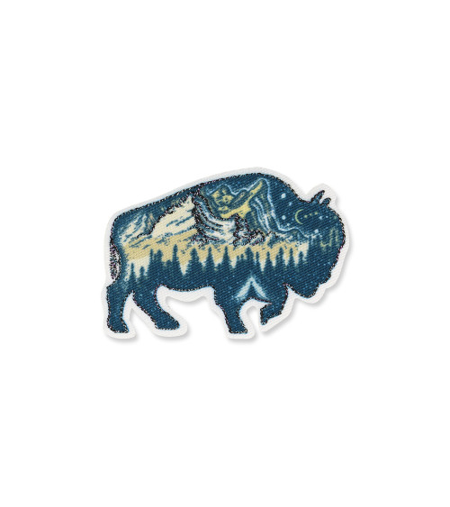 Lurex bull iron-on badge 4x8cm