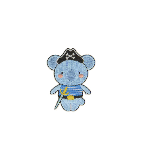 Toppa termoadesiva animale elefante pirata 4 cm x 5,3 cm