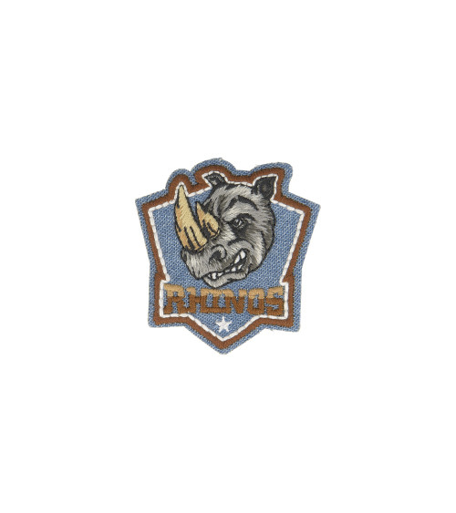 Jean rhinos iron-on badge 5cm