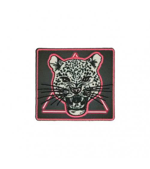 Fluorescent panther iron-on badge 6cm x 5cm