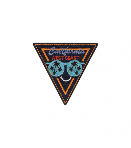 California triangle orange iron-on badge 6x7cm