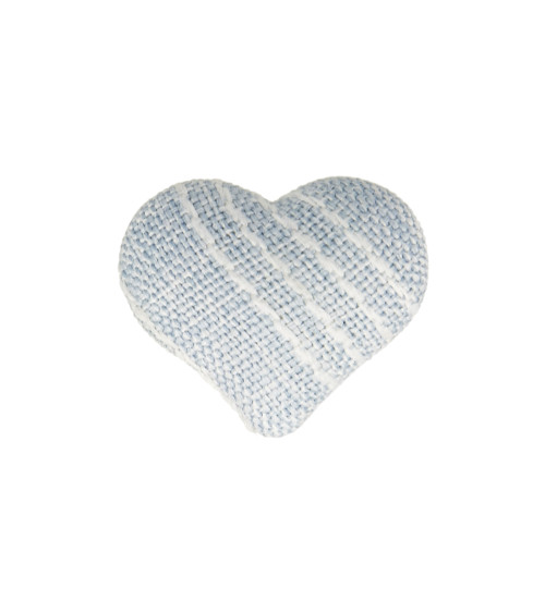 22mm blue fabric heart button