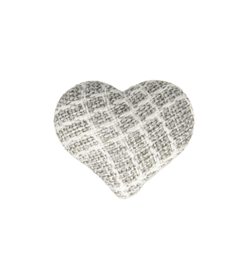 22mm gray fabric heart button