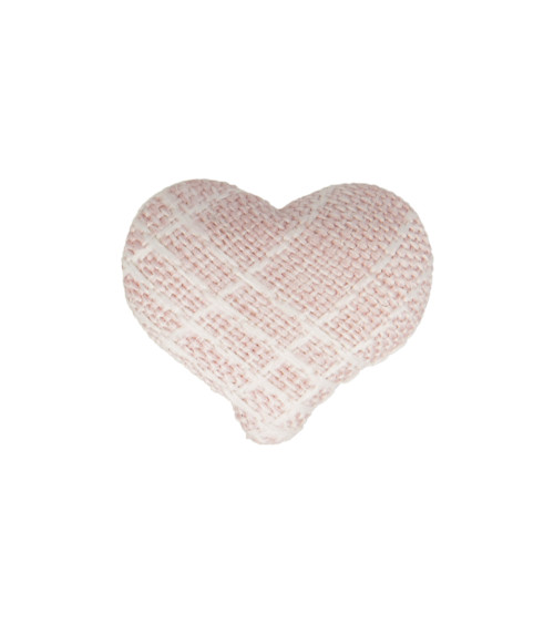 22mm pink fabric heart button