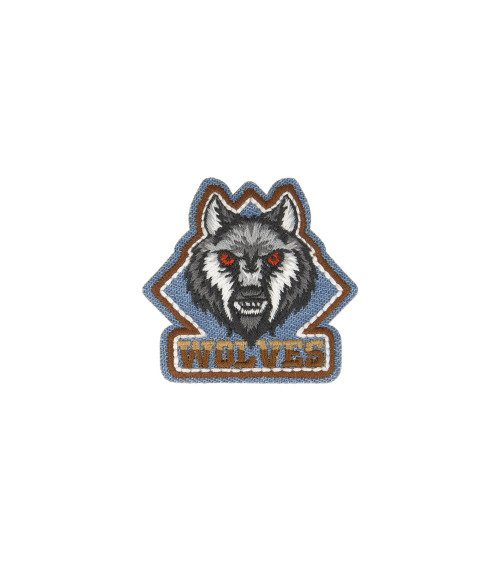 Jean wolf iron-on badge 5cm