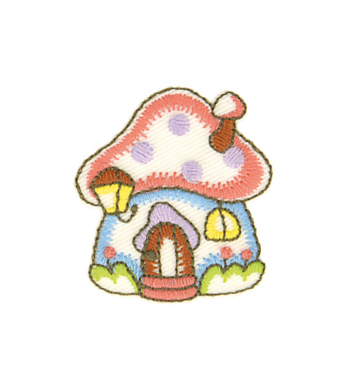 Funny garden house iron-on patch 4cm x 4.3cm