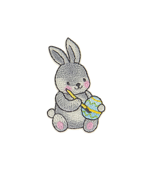 Cute animal iron-on badge rabbit painter 2.9cm x 4.7cm