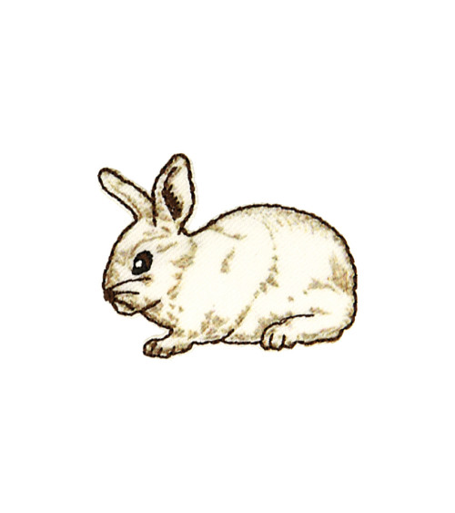 Rabbit iron-on badge 3.8cm x 3.2cm