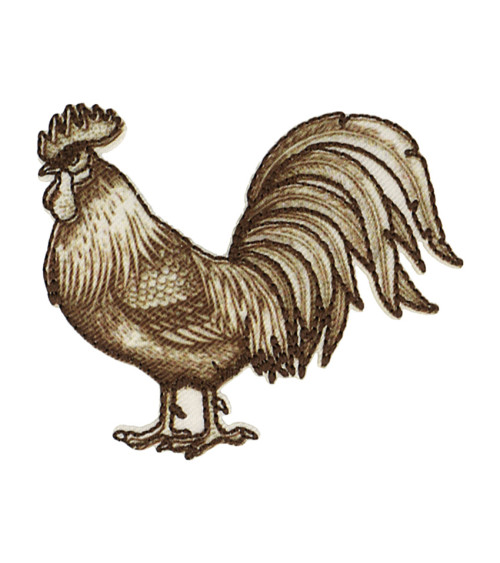 Rooster iron-on badge 5.9cm x 5cm