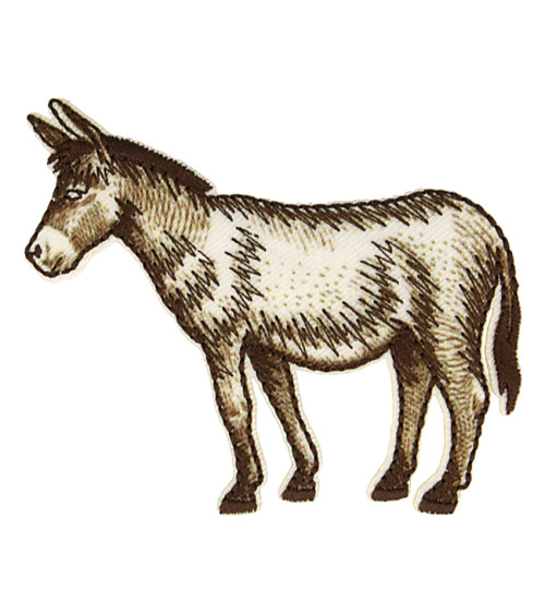 Donkey iron-on patch 6.2cm x 5.2cm