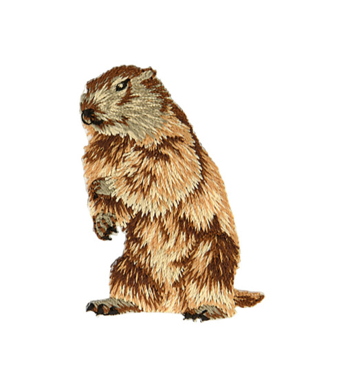 Parche termoadhesivo cabeza de marmota izquierda 3,7 cm x 5,2 cm