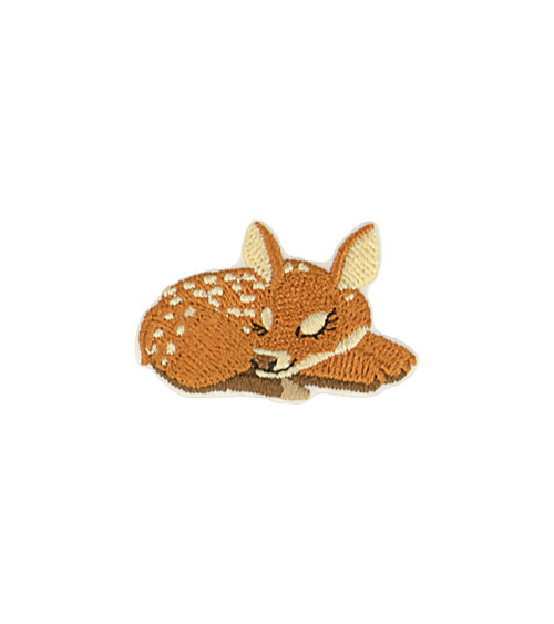 Sleeping deer iron-on badge