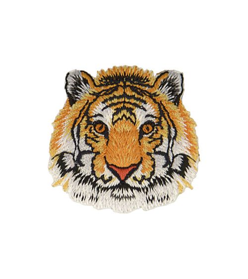 Tiger head iron-on patch 4.2cm x 4cm