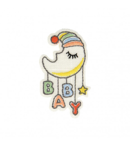 Baby moon iron-on badge 4.5x4.5cm