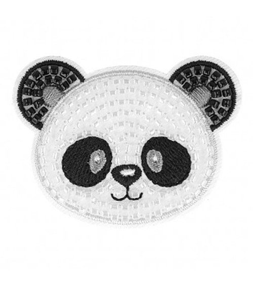 Panda iron-on pearl badge 5.5x3.5cm