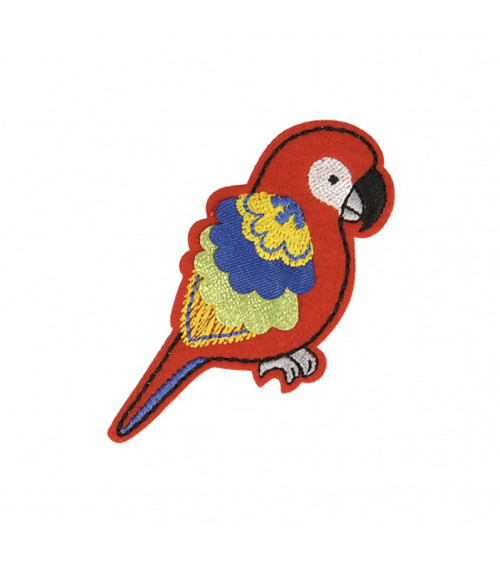 Iron-on felt parrot badge 5.5x6cm