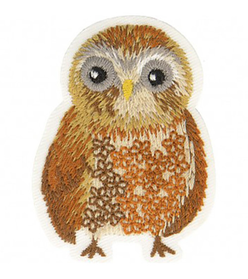 Owl iron-on badge 4x5cm