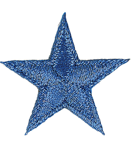 Shiny turquoise star iron-on badge 3x3cm