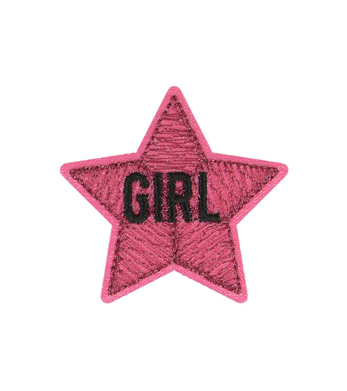 GIRLY girl iron-on badge 4cm