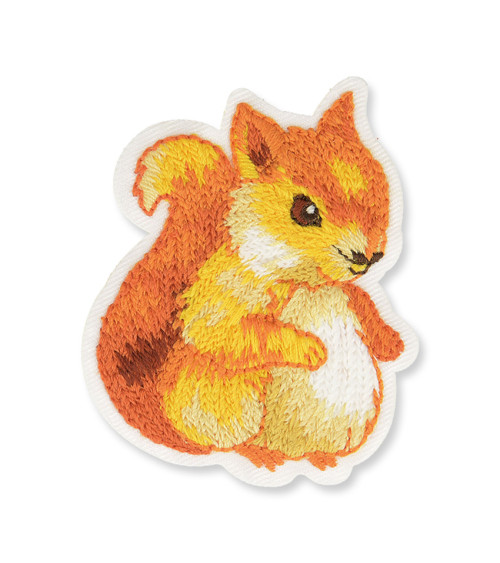 Squirrel iron-on badge 5x6cm