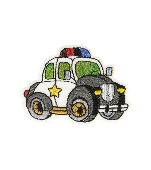 Police vehicle iron-on badge 3x5cm