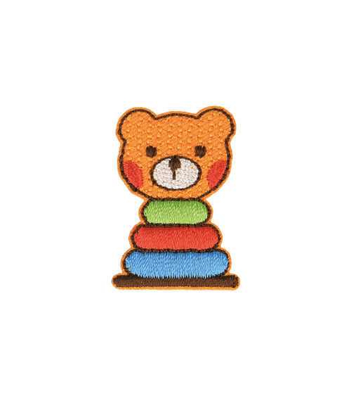 Iron-on toy bear badge 3x4cm