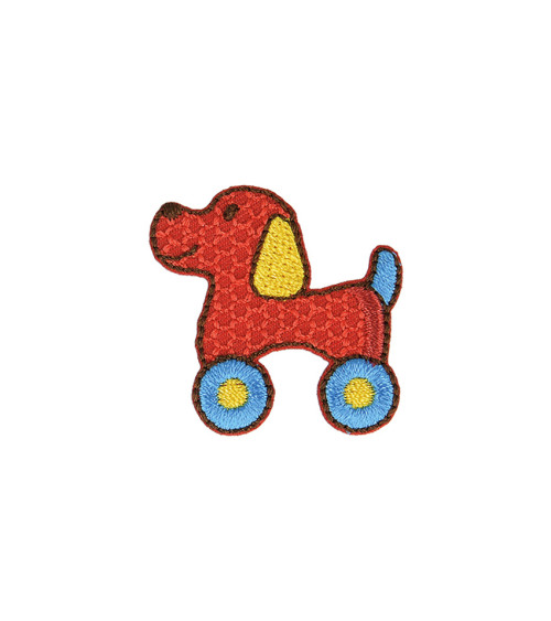 Iron-on toy dog badge 3x3cm