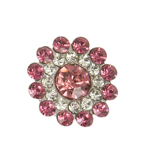 Bottone strass 13mm rosa