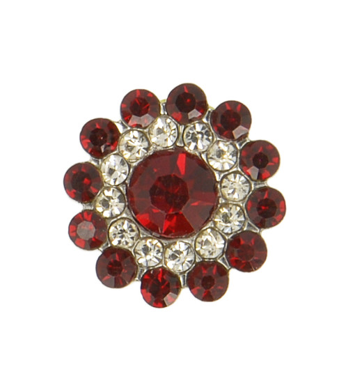 13mm burgundy rhinestone button