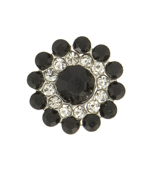 13mm black rhinestone button