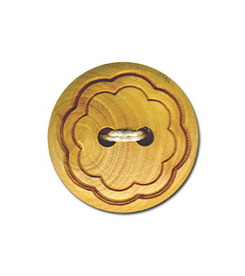 Wooden button wood flower