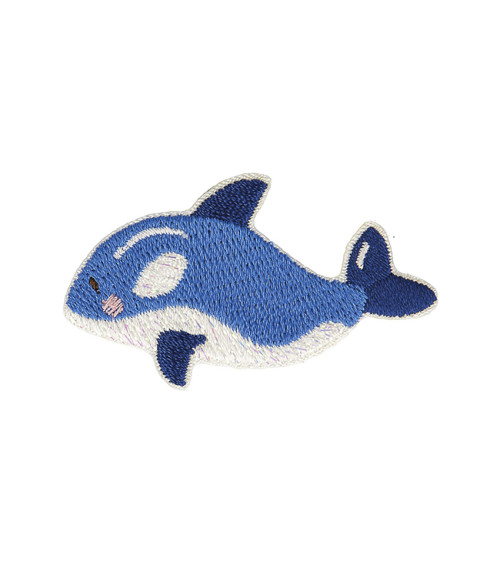 Set of 3 iron-on badges under the ocean dolphin 3x5cm