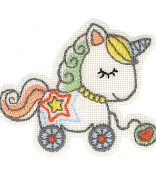 Set of 3 unicorn iron-on patches 4.5x4.5cm