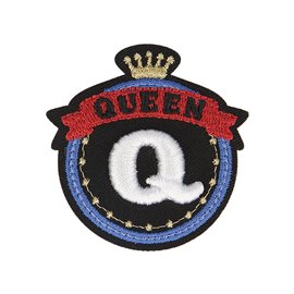 Lot de 3 écussons thermocollants badge royal Q Queen 5cm